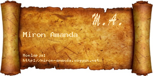 Miron Amanda névjegykártya